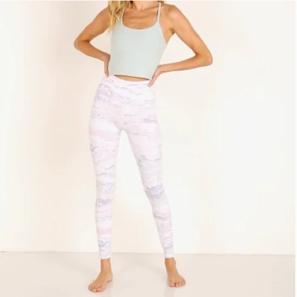 Beyond Yoga Olympus High Waisted Legging Pastel Waves Pink Purple Small